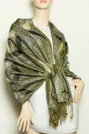 Metallic Paisley Pashmina Shawl / Wrap / scarves 15 colors us wholesaler