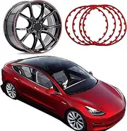 Wheel Rim Protector 16-20'' Wheels Rim Protectors, Universal Tire Rim Guard，Car Wheel Rims Protector Decor Strip, Car Hub Rim Edge Anti-Scratch Trims Kit， Set of 4 (Color : Red, Size : 17 inches)
