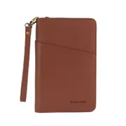 Pierre Cardin Italian Leather Passport Wallet - Brown