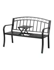 [Gardeon] Outdoor Garden Steel Bench in Black