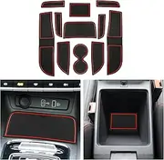 CDEFG Compatible with MG ZS EV 2023 2024 2022 Facelift, Rubber Mats Centre Console Non-Slip Mats Non-Slip Cup Holder Rubber Mat Armrest ZS EV Accessories (Red)