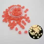 1200Pcs Glow in The Dark Garden Pebbles Stones Rocks for Yard and Walkways Decor, DIY Decorative Luminous Stones in Blue, for Fish Tank Aquarium Walkway (Color : Orange)