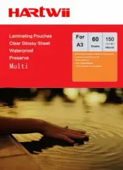 A3 Hot Laminated Pouches 303x426mm Clear Film 150 Micron 75x2 Micron Hartwii