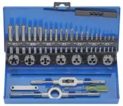 32PCS TAP & DIE SET HARDENED METRIC Screw Thread Taper Drill Tool Kit Blue AU