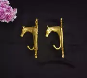 Horse Design Hook Set of 02 Pieces Brass Pegasus Patio Wall Cloth Hanger CA017