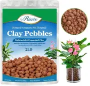 Riare 2 LBS Organic Expanded Clay Pebbles - 4mm-16mm Natural Leca Balls Lightwei
