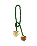 Madewell Double Heart Beaded Bag Charm