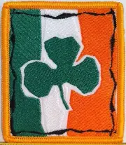 IRISH BIKER PATCH With VELCRO® Brand Fastener GREEN SHAMROCK LUCKY IRISH CLOVER