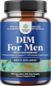 Natures Craft Advanced Diindolylmethane Dim Supplement for Men - Herbal Estrogen Blocker with 200mg Panax Ginseng Grapeseed Astragalus & BioPerine Hormone Balance 120 Servings