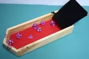 Handmade Spalted Maple Crystal Shaped Dice Tray with Purple Dice Set