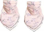 [DEARMAMY] 2 Pack Chiffon Women Mask Fashionable Scarf Printing Sun Resistant Windproof Comfortable for Cycling for Mom
