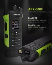 HAMGEEK APX-8000 12W Dual Band Radio Walkie Talkie Dual PTT w/ Microphone