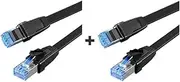 CAT8 Ethernet Cable 40Gbps 2000MHz CAT 8 Networking Cotton Braided Internet LAN Cord Fit Fit for Laptops PS 4 Router RJ45 Cable (Color : Cat 8 Flat PVC 2Pcs, Size : 10m)