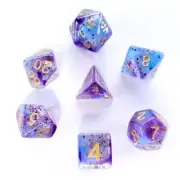 Galactic Dice Premium Dice Sets - Violet Sulfur (Blue, Purple, & Gold) Acrylic S