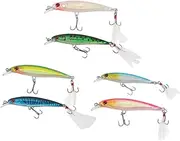 6 Pack Realistic Minnow Bait Fishing Lures Portable Swimbait for Freshwater/sea Angling
