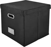 Sturdy Vinyl Storage Box - Album Storage Holds Up 50+ Single Record Storage,Lp Vinyl Record Storage Organizer Crate with Lid,Decorative Moving Box for Records,Solutions