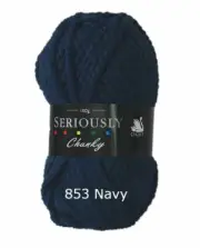 Cygnet Seriously Chunky 853 Navy 100g Wool Yarn
