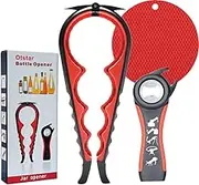 Jar Opener and Bottle Opener with Silicone Jar Gripper to Remove Stubborn Lids, Pull Tabs and Bottles-Designed for Weak Hands,Seniors, Arthritis - Ideal for Elderly and Women，Arthritis Hands