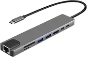 8-in-1 Multiport USB C Hub Type C to USB 3.0 4K HDMI Adapter Accessory