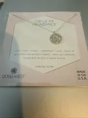$48 Dogeared Sterling Silver 4 Luck Charm in the Circle of Abundance Necklace JA