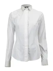 White Cotton Pinstripe Detachable Collar Shirt