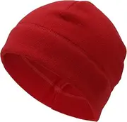 [X AUTOHAUX] Cycling Hat Keep Warm Ear Protection Hard Hat Liner Polar Fleece Fabric Red 27x18cm 1 Pcs