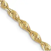 [JewelryWeb] 10k Gold Valu plus Sparkle Cut Lightweight Chain Necklace - Chain Necklace for Women and Men in Yellow Gold Choice of Lengths 16 18 20 24 30 and Variety of mm Options