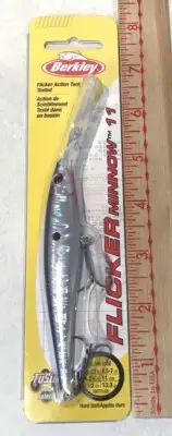 Berkley FLICKER MINNOW Size 11 Rattle Lure 1/2oz 4.5” HOLO SILVER 18-23’ Depth
