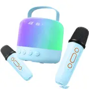 Microphones Christmas Birthday Holiday Toy Gifts Mini Karaoke Machine for Kids Adults Portable Bluetooth Speaker with 2 Wireless