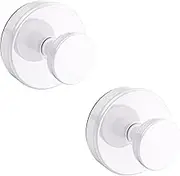Suction Cup Hooks for Shower, Removable Towel Hooks for Bathroom Window Glass Door Wall, Bath Robe Looafh Hook for Hanging - 2 Pack, White