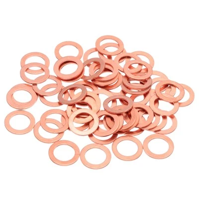 60Pcs M12 Flat Copper Washers 12x18x1mm Copper Flat Sealing Ring Washers