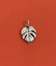 Brand New James Avery Retired Sterling Silver Monstera Leaf Charm In Box