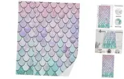 Mermaid Scale Hand Bath Towel Hanging Towels Set Pink Turquoise Kitchen Dish