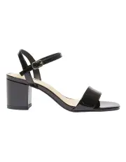 [Sandler] Heather Sandals In Black Patent Leather