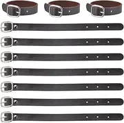 GORGECRAFT Pack of 10 8.(1) cm Genuine Leather Luggage Tag Straps Adjustable Label Replacement Loop Stirrup Straps with Buckle for Suitcases Backpacks ID Passport Travel Accessories Brown