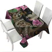 Owl Fairy Owlyn in the Springtime Cherry Blossom Tablecloth