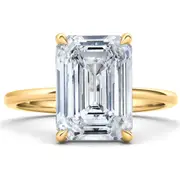 HauteCarat Emerald Cut Lab Created Diamond Ring in 2.50 Ctw 18K Yellow Gold at Nordstrom