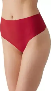 b.tempt'd b.Bare Hi Waist Thong, Haute Red Small