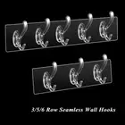 Transparent Seamless Towel Holder Wall Hooks Storage Rack Coat Hanger Door Hook