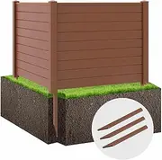 [Costway] Outdoor Privacy Screens, 123cm L x 95 cm H PVC Privacy Fence Panels w/ 51cm Long Stakes, Air Conditioner Pool Equipment Trash Can Enclosure, Freestanding Decorative Garden Patio Lawn Fence