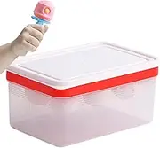 Ice Pop Mold, Ice Snack Maker with Lid and Container, Reusable Mould, Double Layer Container for Homemade Dessert Kitchen Freezer