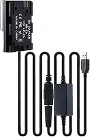Camera Power Adapter DR-E6 DC Coupler LP-E6 Dummy Battery for Canon 90D 7D2 5D4 R5 R6