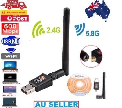 Wireless Internet Signal Booster Wifi Range Extender USB Adapter Antenna 600Mbps
