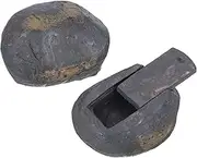 uxcell Fake Rock Key Hider, Hide A Spare Key Outdoor Waterproof Fake Rock Key Hider Decoration Safe Storage Lock Box for Outside Garden Decoration, Gray