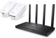 Tp-Link Archer Mesh System- PLC Bundle, AX1500 Wi-Fi 6 Router, Dual-Band, MU-MIM