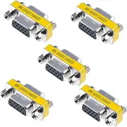 Oiyagai 5Pcs HD DB15 VGA Female to Female Null Modem Serial Cable Coupler Gender Changer