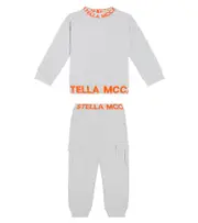 [Stella McCartney Kids] Stella McCartney Kids Logo cotton fleece tracksuit Y 4 grey