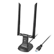 Simplecom AX1800 Dual Band WiFi 6 USB Adapter with 2x 5dBi High Gain Antennas (N