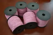 6 ROLLS - 600 METERS PINK WAXED COTTON BEADING CORD STRING 2MM #F-51A-C