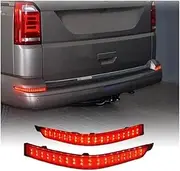 TDTAPN LED Bumper Reflector Lights Compatible for VW T5 T6 Multivan Caravelle Brake warning Light Turn Light Tail Brake(C Braking Higt)
